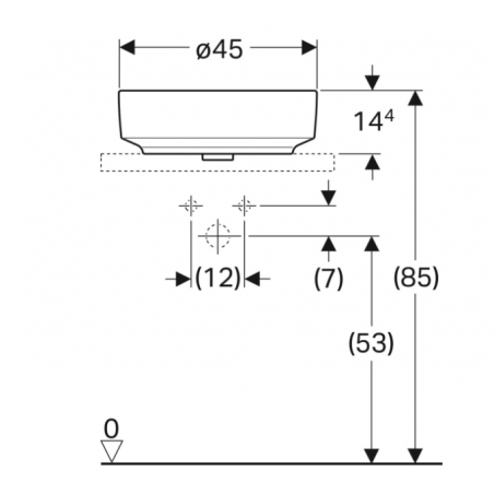 Geberit Variform Lay On, Lavabo à poser rond avec trou