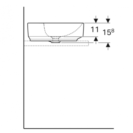 Geberit Variform Lay On, Round washbasin with hole