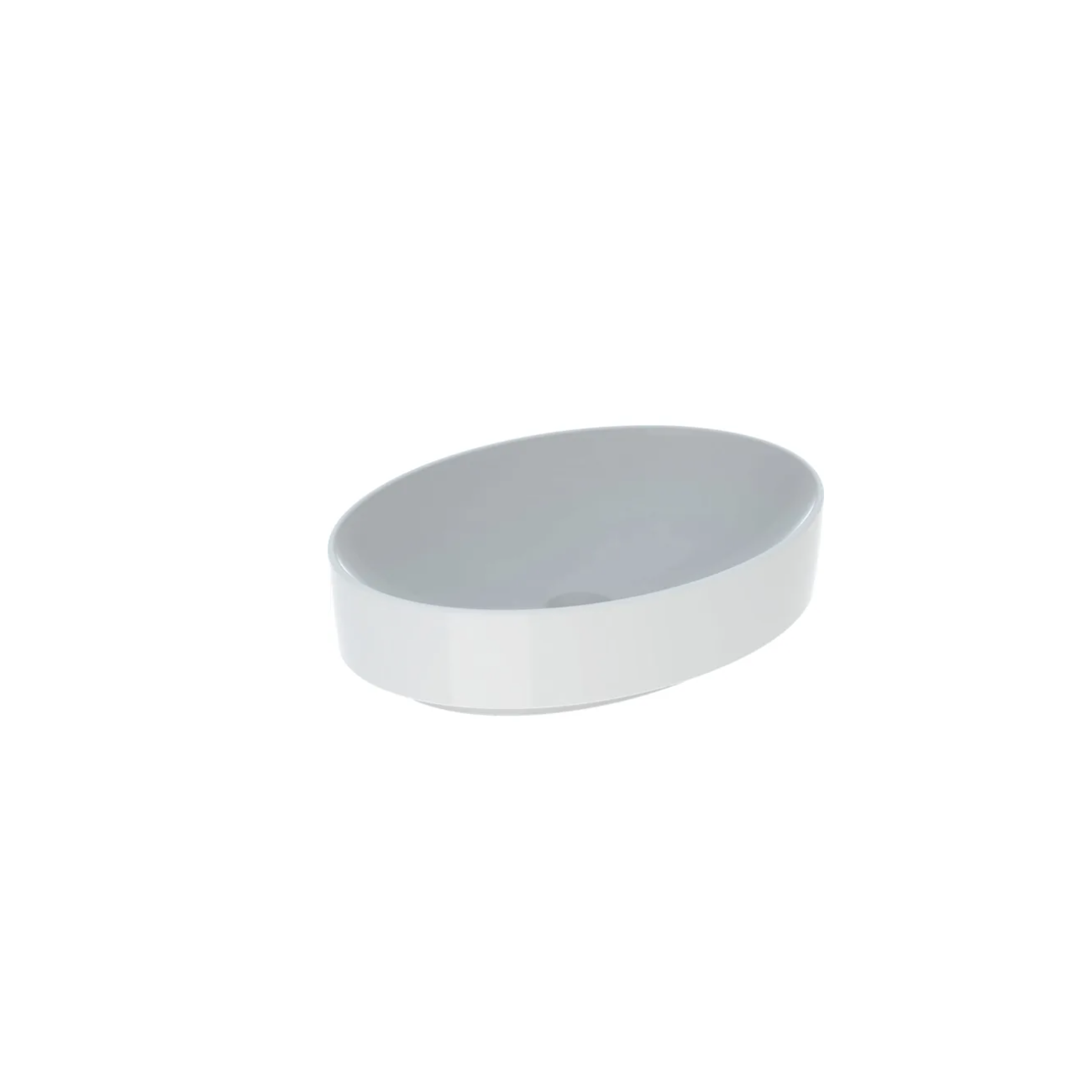 Geberit Variform Lay On, Oval countertop wash basin without hole 55x40
