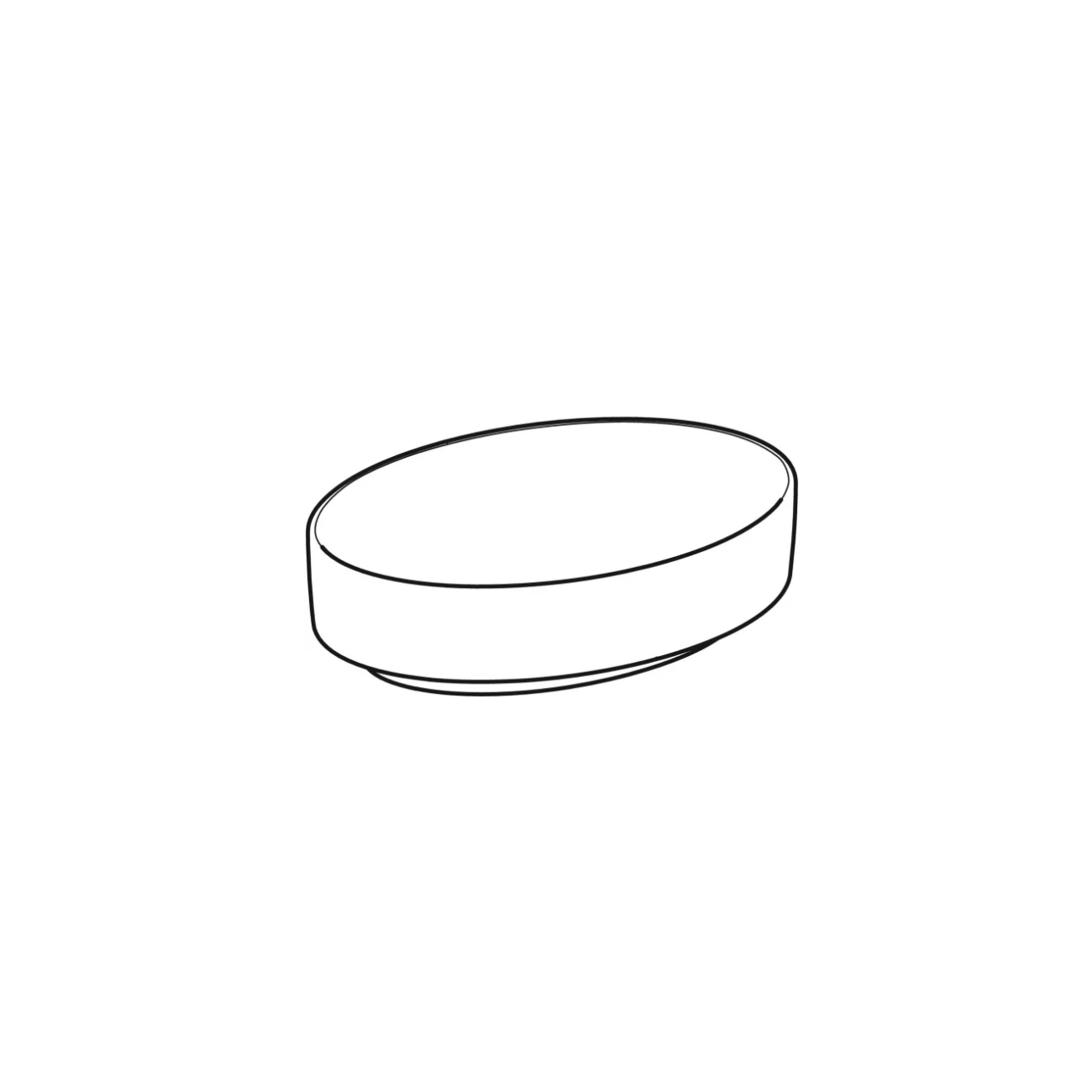 Geberit Variform Lay On, Oval countertop wash basin without hole 55x40