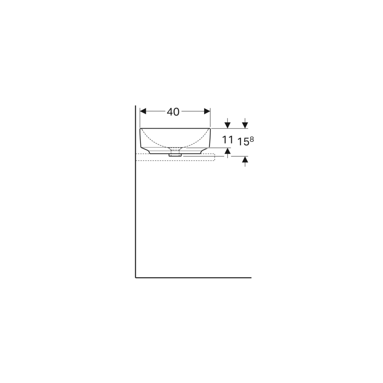 Geberit Variform Lay On, Lavabo da appoggio ovale senza foro 55x40