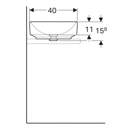 Geberit Variform Lay On, Lavabo da appoggio ovale senza foro 55x40