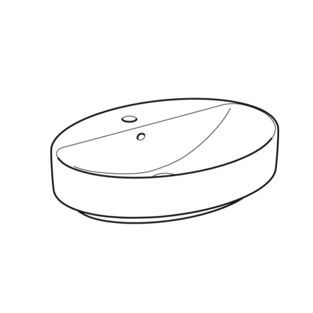 Geberit Variform Lay On, Lavabo ad appoggio ovale con foro 60x45