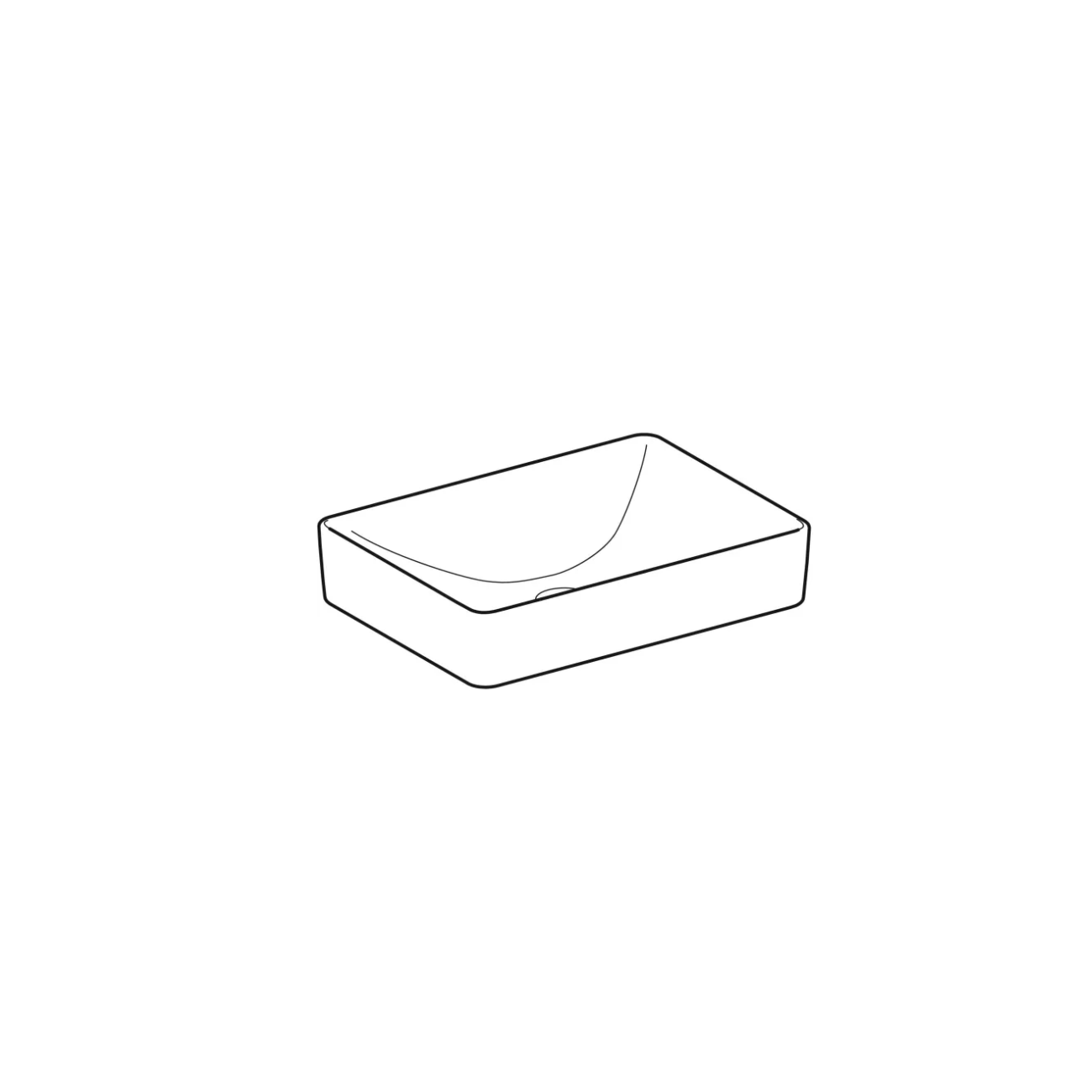 Geberit Variform Lay On, Rectangular basin without hole 55x40