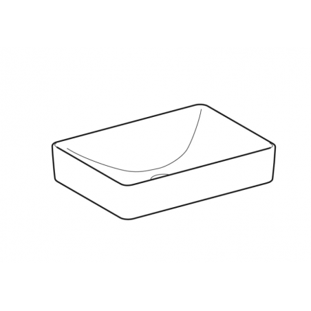 Geberit Variform Lay On, Lavabo dappui rectangulaire sans trou 55x40