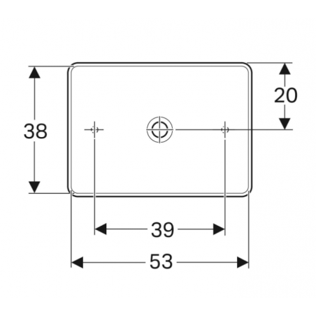Geberit Variform Lay On, Lavabo dappui rectangulaire sans trou 55x40