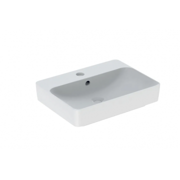 Geberit Variform Lay On, Lavabo ad appoggio rettangolare con foro 60x45