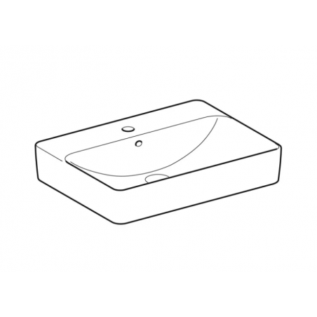 Geberit Variform Lay On, Lavabo ad appoggio rettangolare con foro 60x45