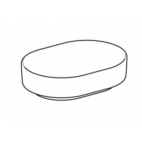 Geberit Variform Lay On, Lavabo appoggio ellittico senza foro 55x40