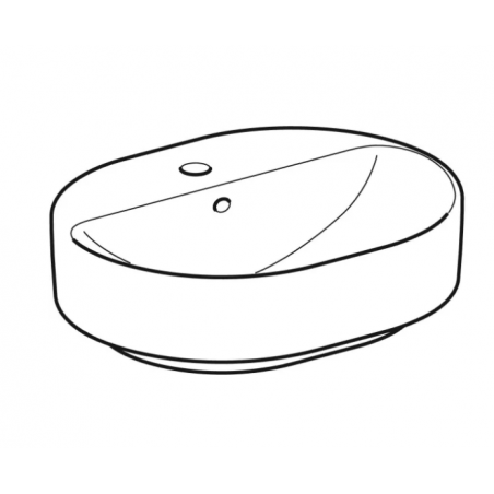 Geberit Variform Lay On, Evier dappui elliptique avec trou 55x40