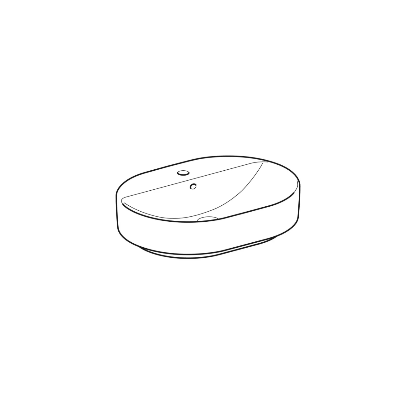 Geberit Variform Lay On, Elliptical basin with hole 60x45