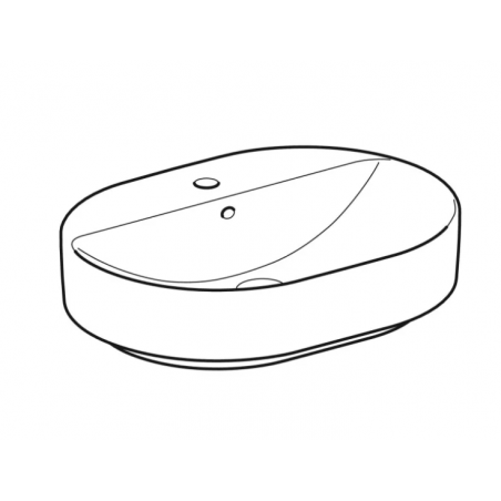 Geberit Variform Lay On, Evier à poser elliptique avec trou 60x45