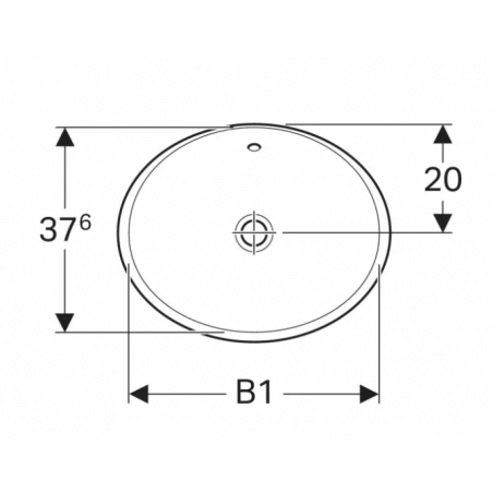 Geberit Variform In Set, Lavabo soprapiano incasso ovale 50x40