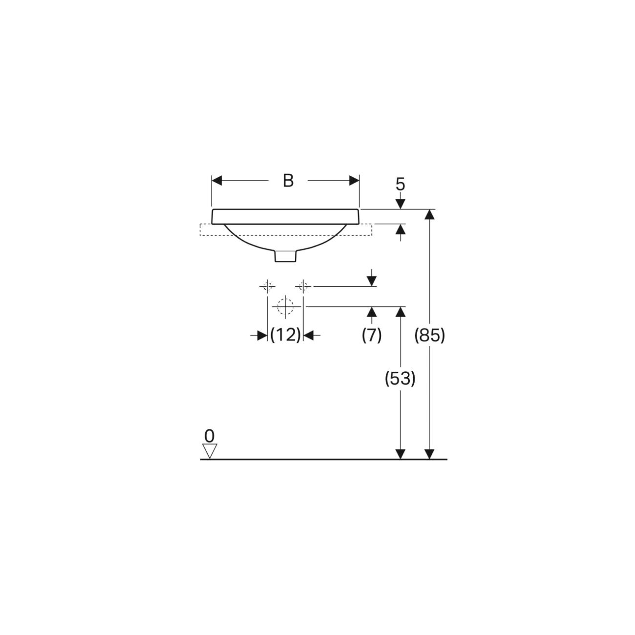 Geberit Variform In Set, Lavabo soprapiano incasso ovale 50x40