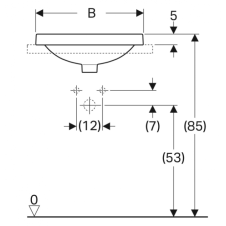 Geberit Variform In Set, Lavabo soprapiano incasso ovale 50x40