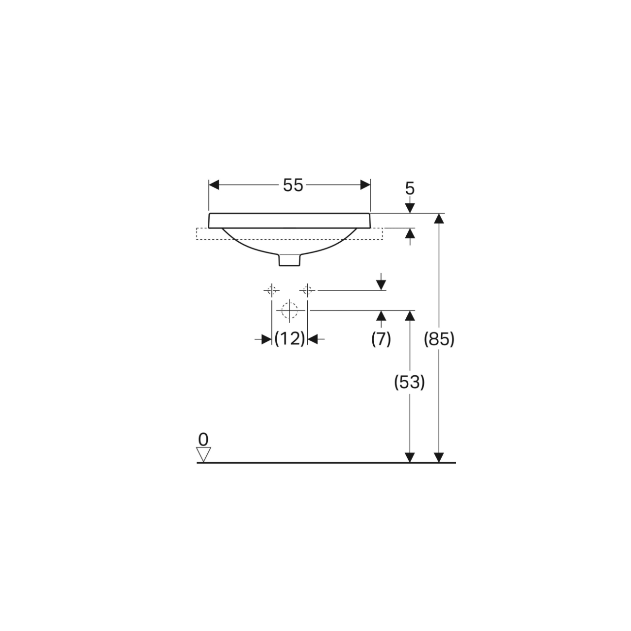 Geberit Variform In Set, Evier encastré ovale 55x40