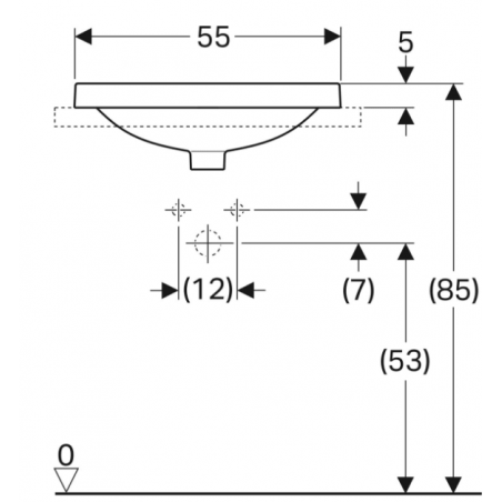 Geberit Variform In Set, Evier encastré ovale 55x40
