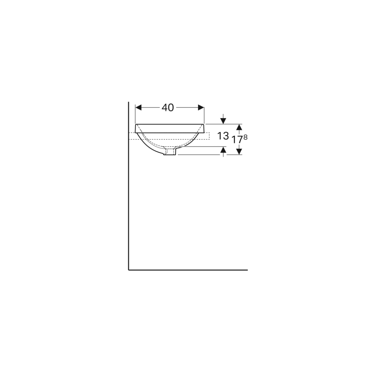 Geberit Variform In Set, Lavabo soprapiano incasso ovale 55x40