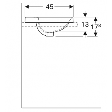 Geberit Variform In Set, Evier sur plan à encastrer ovale avec trou 55x45