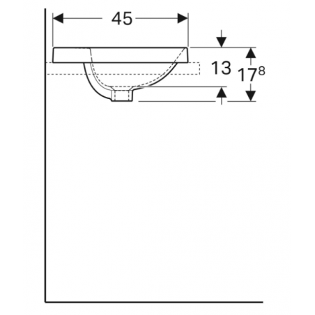 Geberit Variform In Set, Evier sur plan à encastrer ovale avec trou 50x45