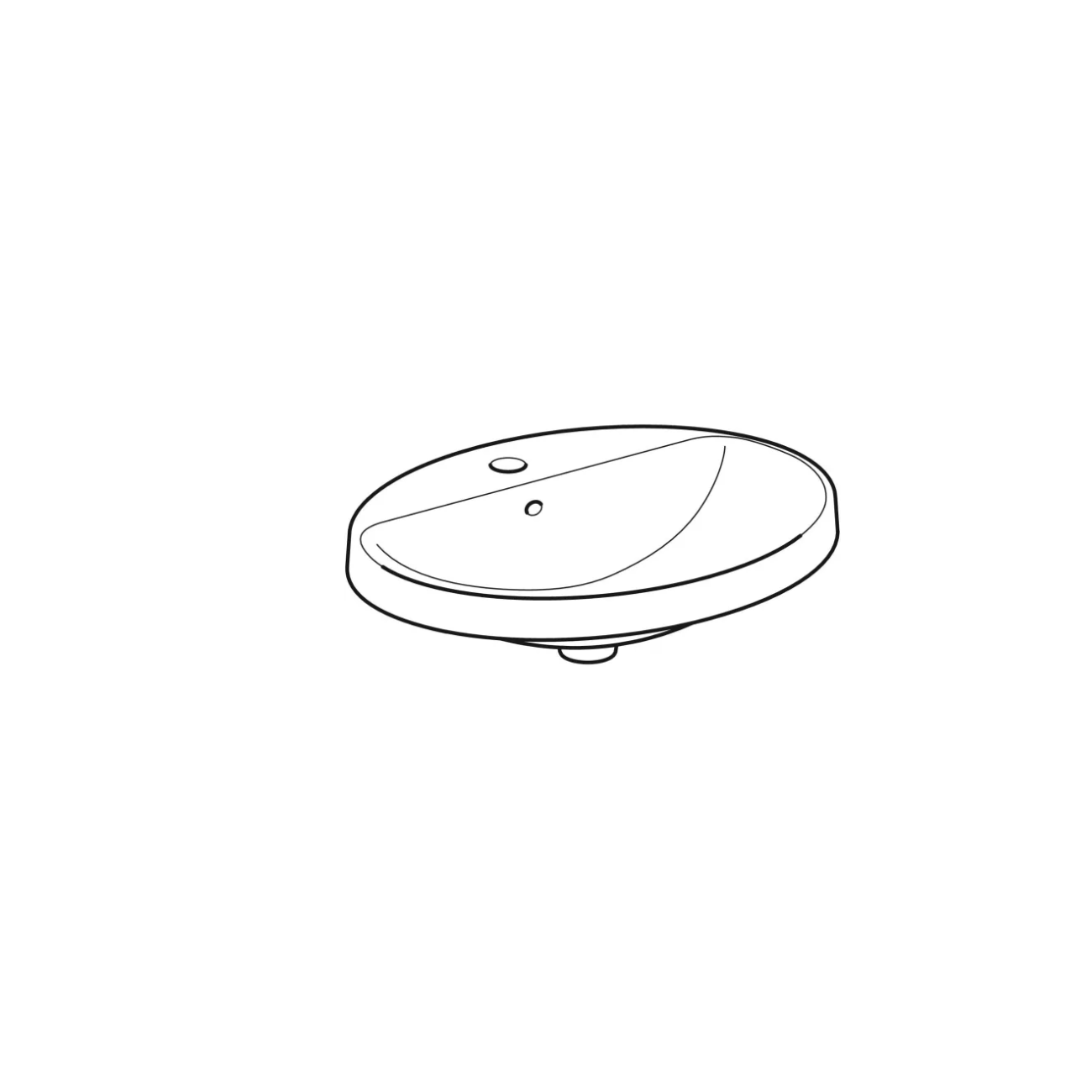Geberit Variform In Set, Oval recessed countertop with 60x48 hole