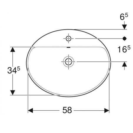 Geberit Variform In Set, Evier encastré ovale avec trou 60x48