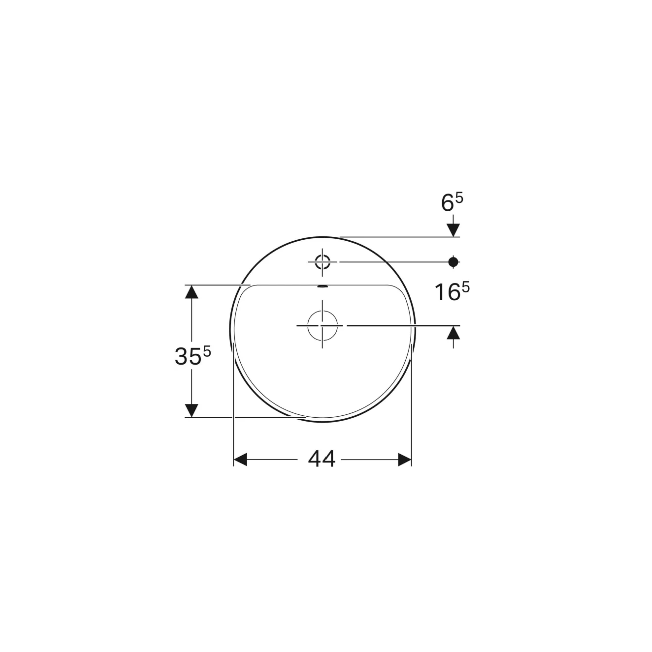 Geberit Variform In Set, Evier sur plan encastré rond 40
