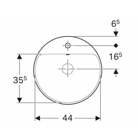 Geberit Variform In Set, Lavabo soprapiano incasso rotondo ? 40