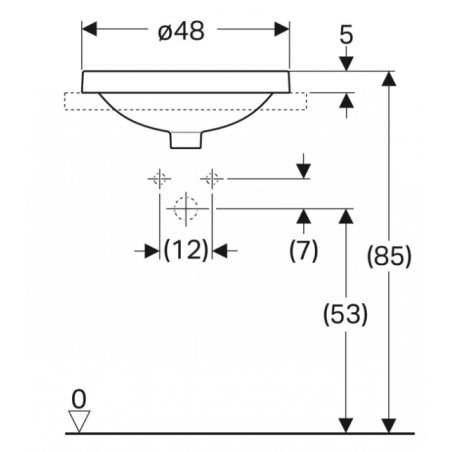 Geberit Variform In Set, Evier sur plan encastré rond 40