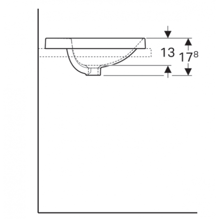 Geberit Variform In Set, Built-in round washbasin 40