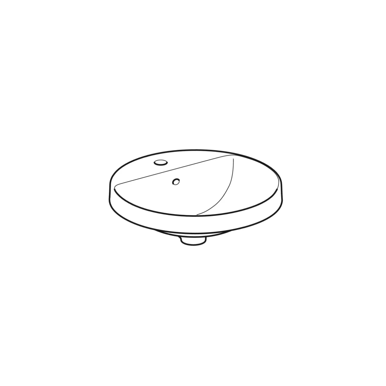 Geberit Variform In Set, Vasque encastrée ronde avec trou 48