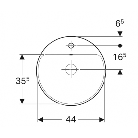 Geberit Variform In Set, Lavabo soprapiano incasso rotondo con foro ? 48