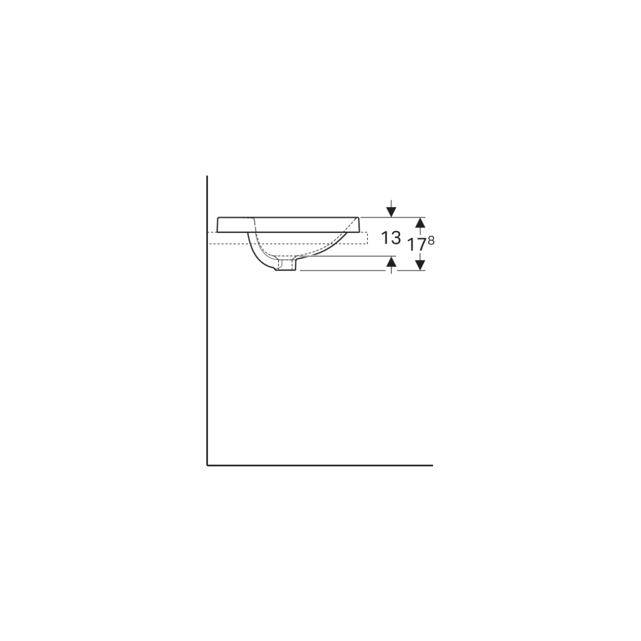 Geberit Variform In Set, Vasque encastrée ronde avec trou 48