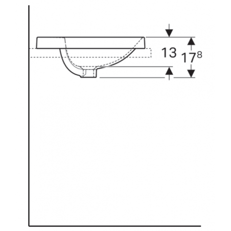 Geberit Variform In Set, Vasque encastrée ronde avec trou 48
