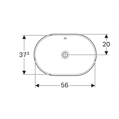 Geberit Variform In Set, Lavabo soprapiano semi-incasso ellittico con foro 60x40