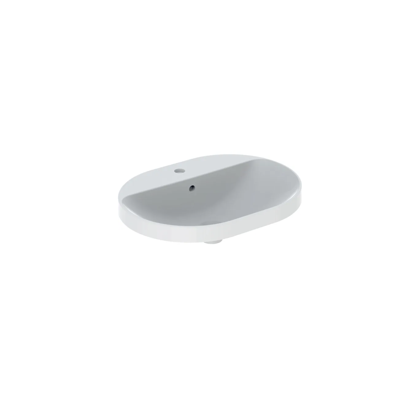 Geberit Variform In Set, Lavabo soprapiano semi-incasso ellittico con foro 60x45
