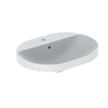 Geberit Variform In Set, Countertop semi-recessed elliptical basin with hole 60x45