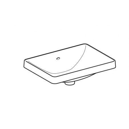 Geberit Variform In Set, Lavabo soprapiano da incasso rettangolare con foro 55x45