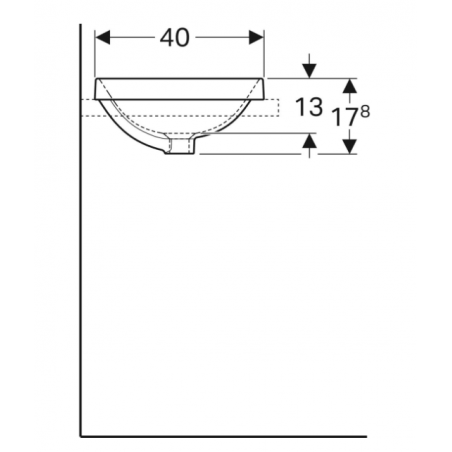 Geberit Variform In Set, Lavabo soprapiano da incasso rettangolare con foro 55x45