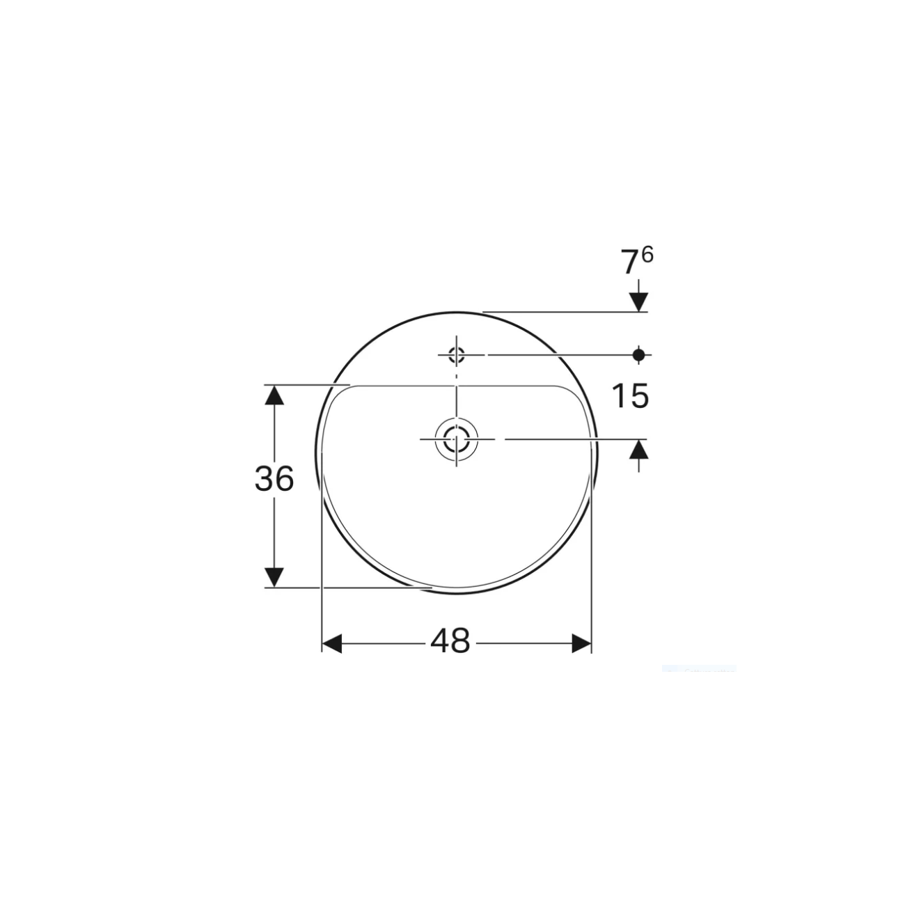 Geberit Variform In Set, Round basin with hole 50