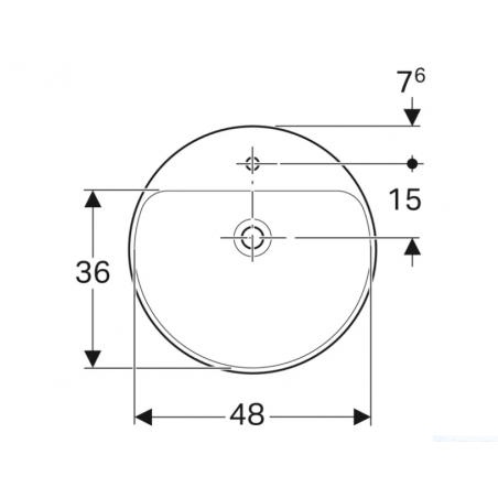 Geberit Variform In Set, Lavabo semincasso rotondo con foro ? 50