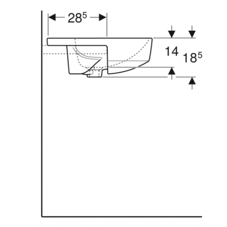 Geberit Variform In Set, Lavabo semi-encastré rond avec trou 50
