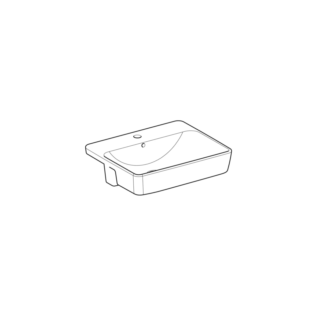 Geberit Variform In Set, Evier semi-encastré carré 55