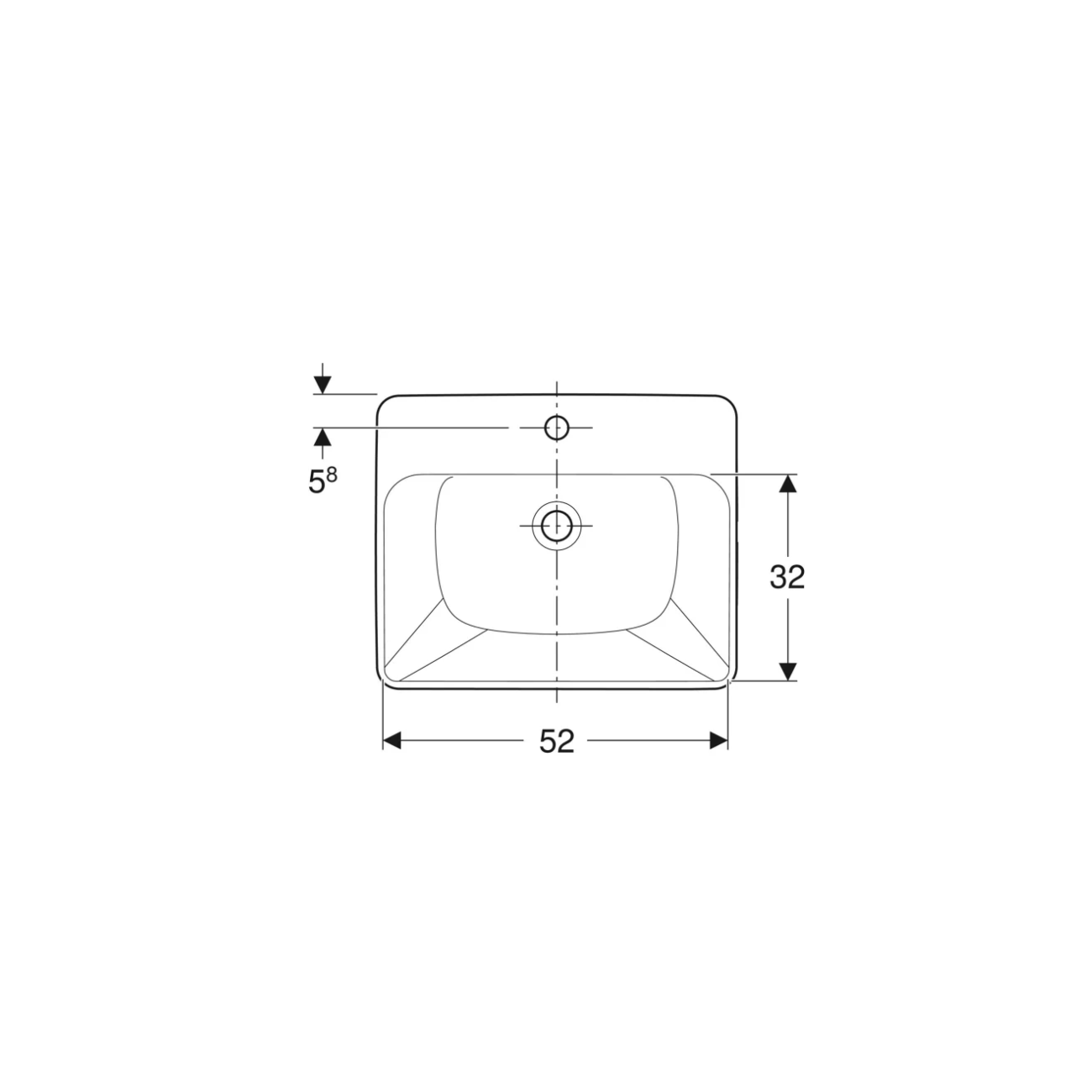Geberit Variform In Set, Evier semi-encastré carré 55