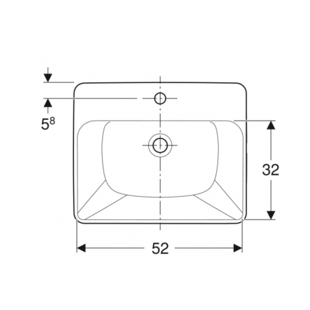 Geberit Variform In Set, Semi-recessed square washbasin 55