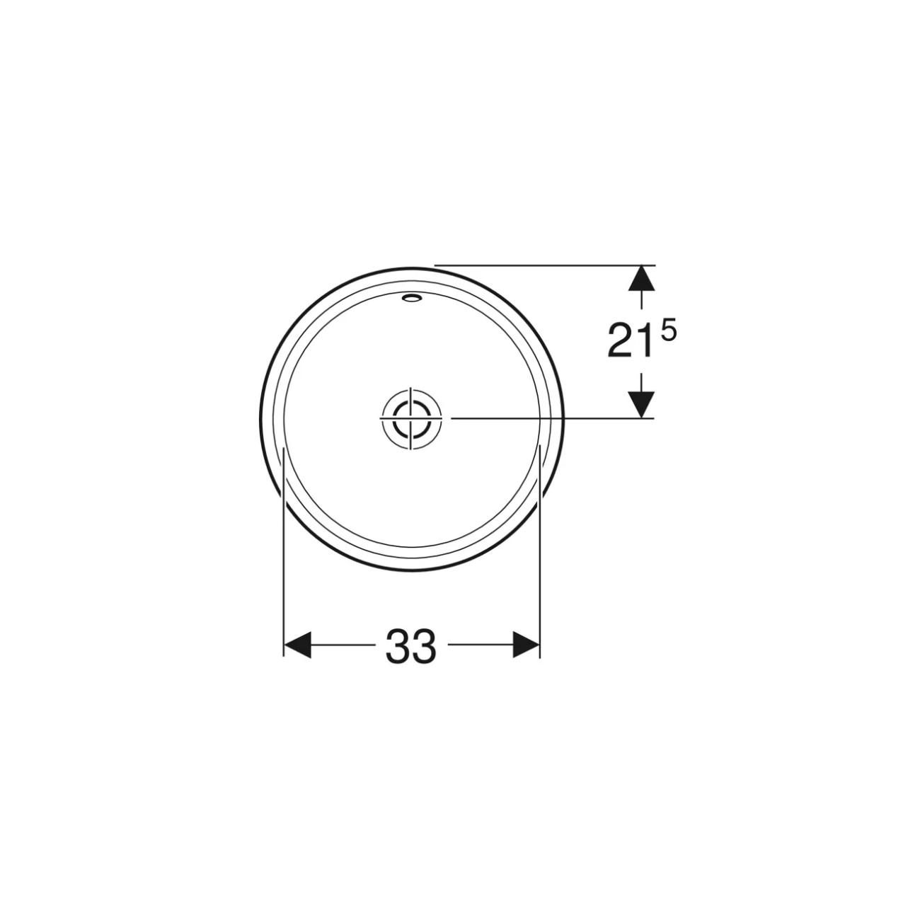 Geberit Variform Under, Lavabo sous plan encastré rotatif 33