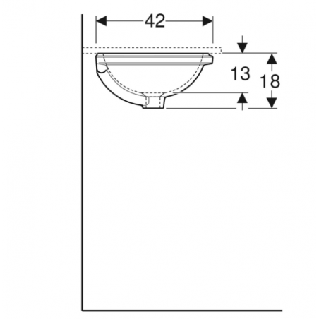 Geberit Variform Under, Built-in basin rotonado 33