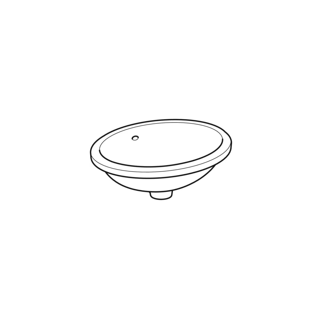 Geberit Variform Under, Built-in oval washbasin 42x33