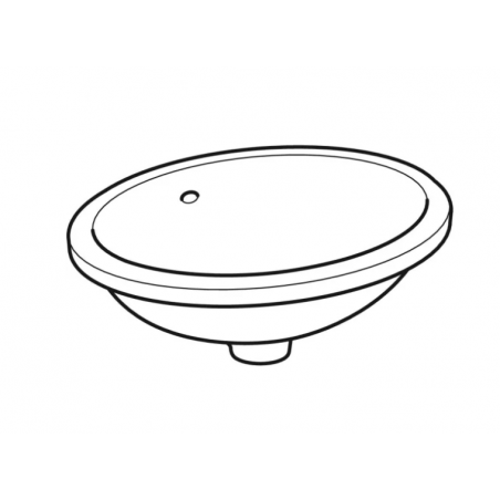 Geberit Variform Under, Lavabo sous plan encastré ovale 42x33