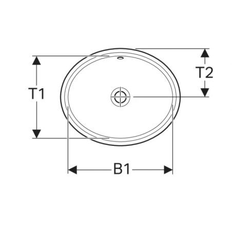 Geberit Variform Under, Lavabo sous plan encastré ovale 42x33